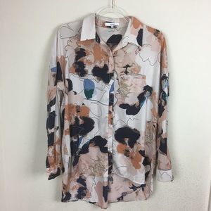 RO & DE | Floral Abstract Button Down Blouse